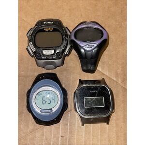 Vintage Timex Watch Faces, Parts Only, Analog/Digital, Lot of 4